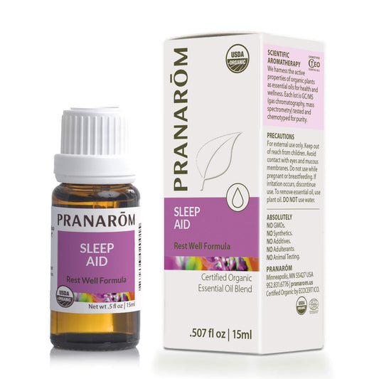 Pranarom Sleep Aid bottle 15ml ready for diffusion to promote calm.