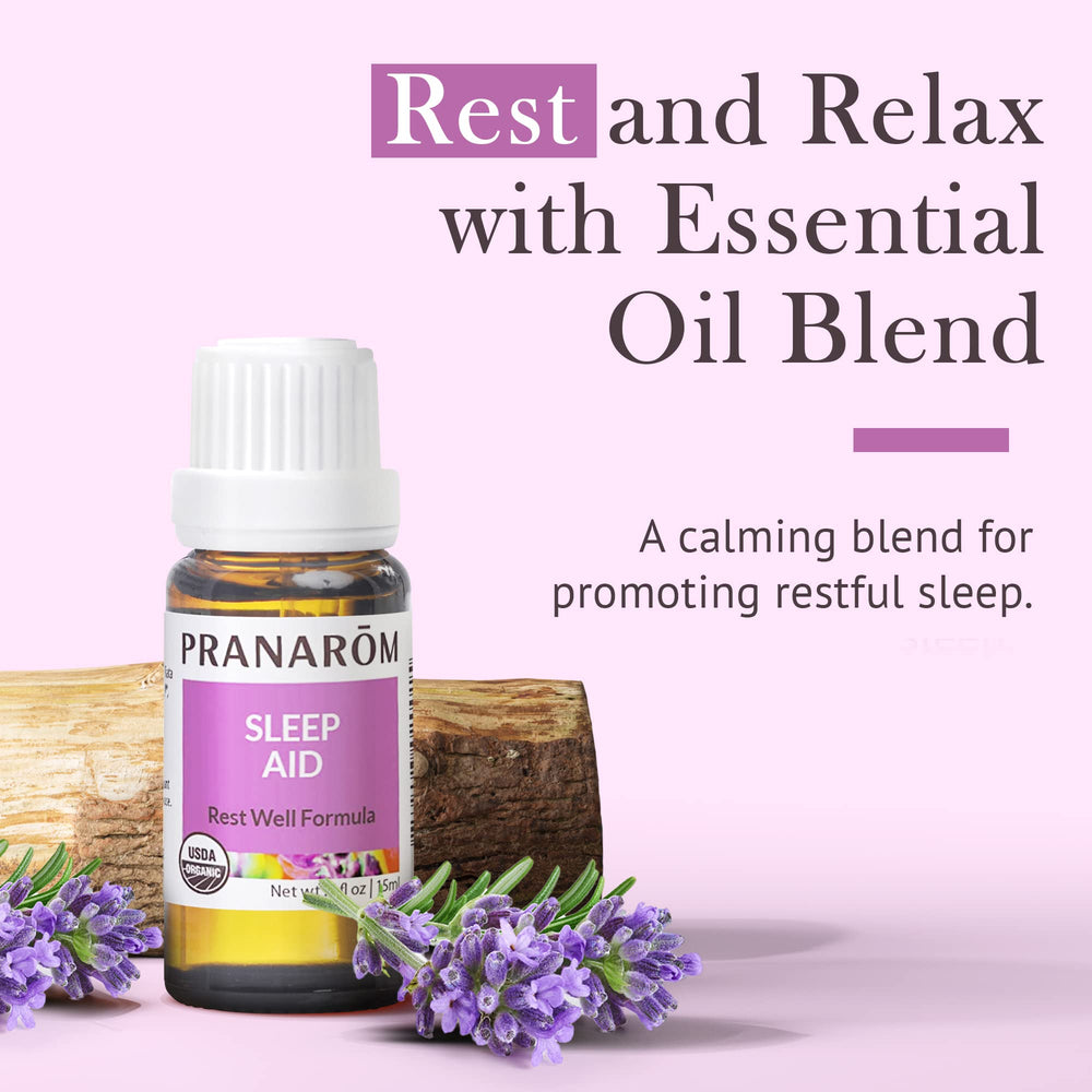 Diffuser scene with Pranarom Sleep Aid, inviting relaxation and peaceful nights.