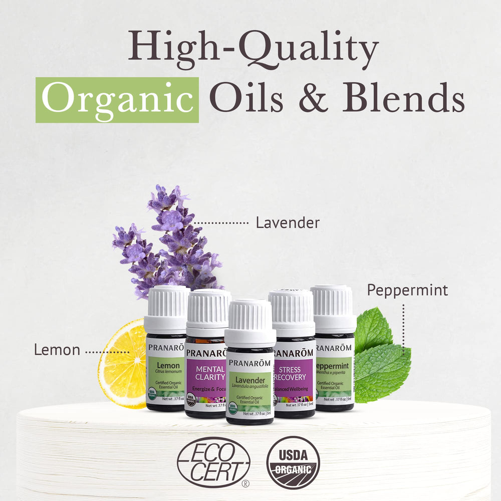 Pranarom peppermint 5ml bottle for refreshing scent.