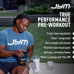 Fine powder texture of Pre JYM ready for easy hydration
