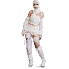 Preboun creepy bandage decor for Halloween parties creates tension.
