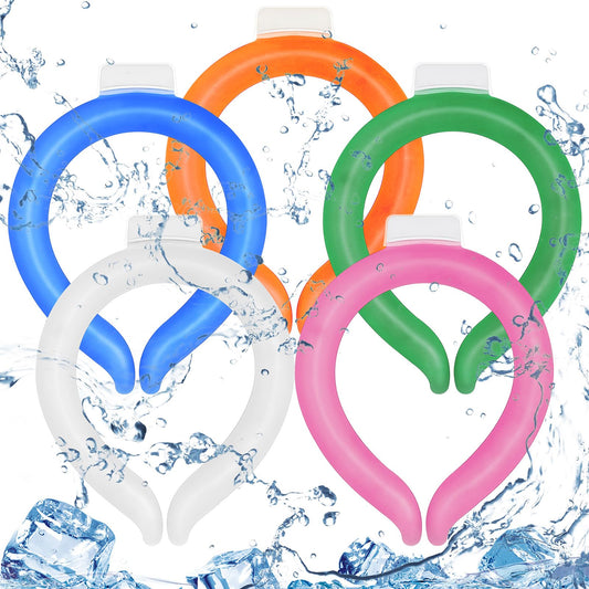 Preboun pink neck cooling tube for hands-free cooling during outdoor activities