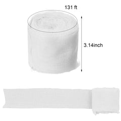 Preboun zombie makeup prop gauze enhances costume staging and photography.