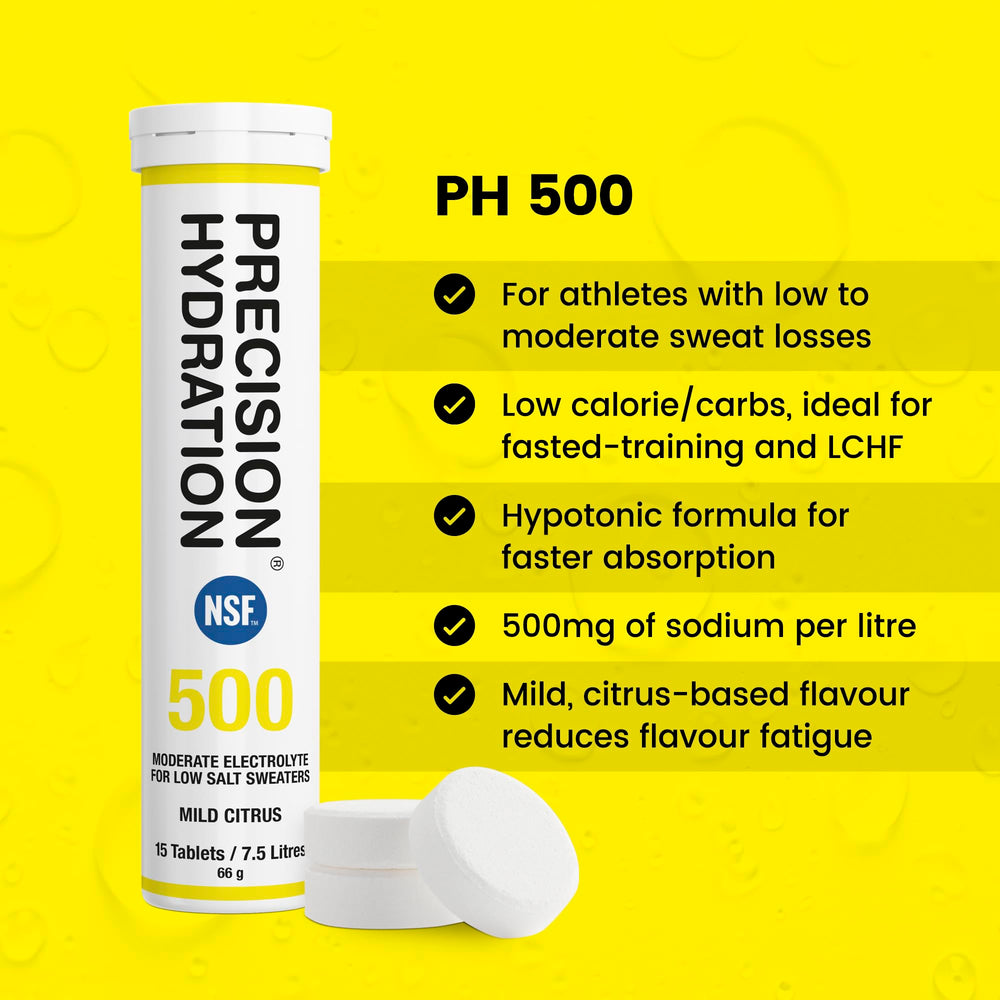 Precision Hydration tablets dissolving in water to form a low calorie drink