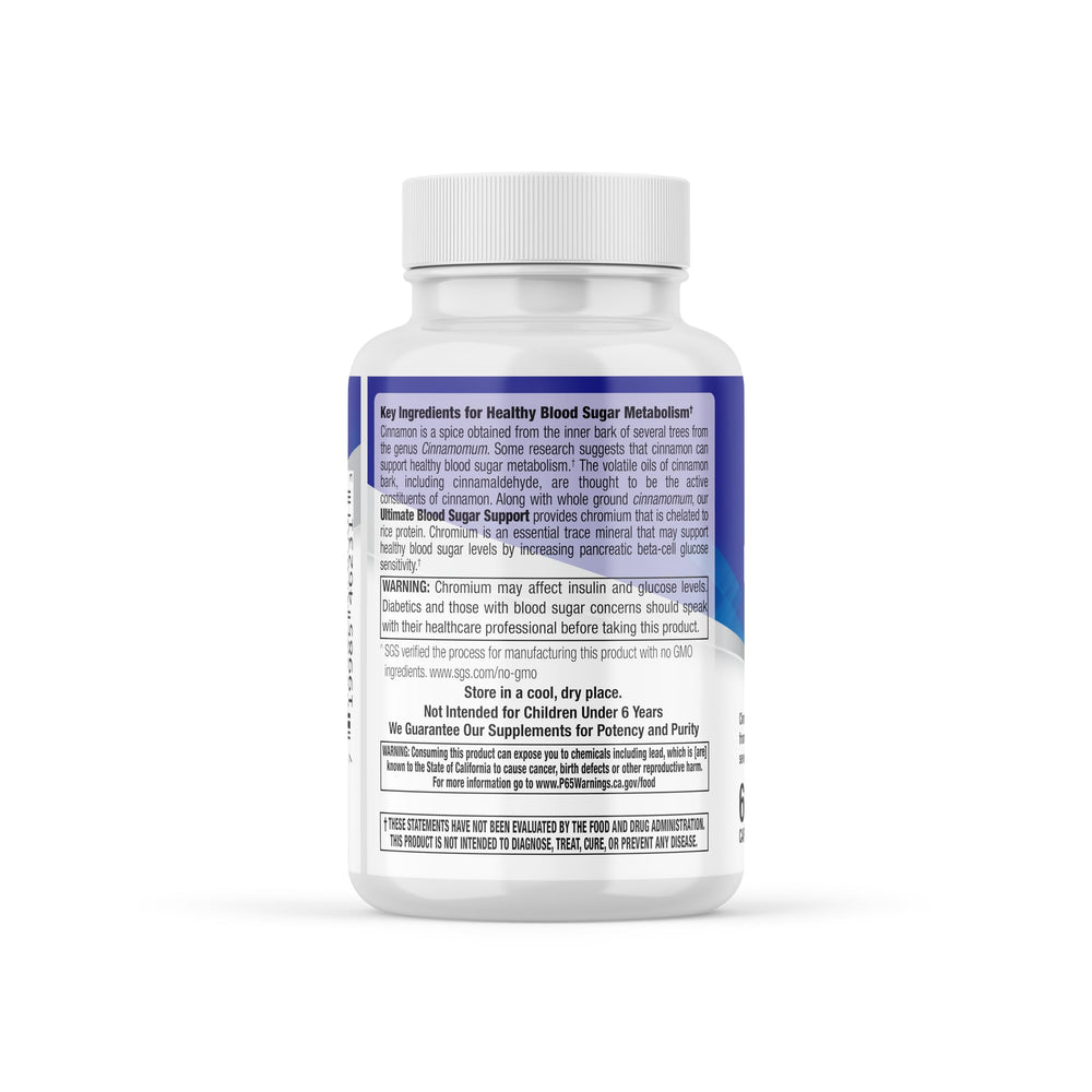 PREDIA Ultimate Blood Sugar label close-up emphasizes non-GMO and vegan ingredients.