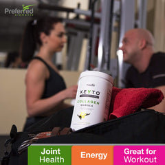 KeyTO ingredients label close-up indicating grass-fed collagen