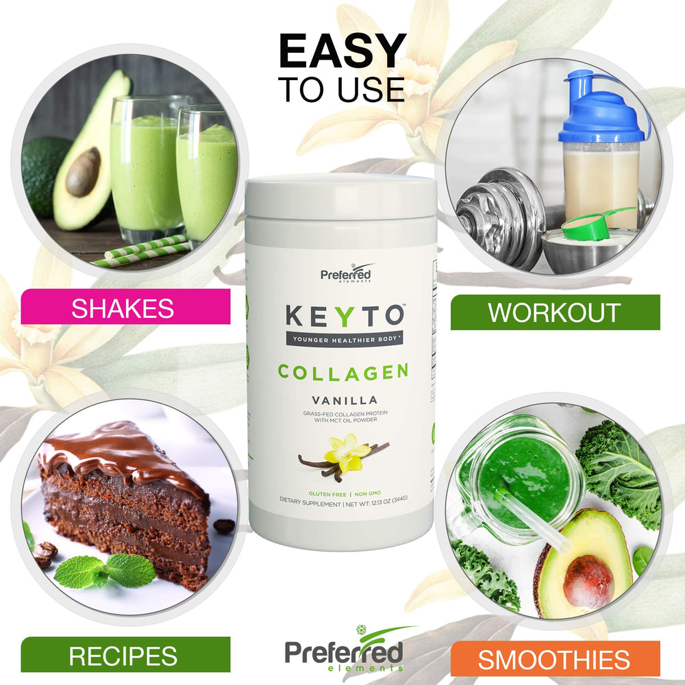 KeyTO Vanilla smoothie with collagen for low-carb snacks