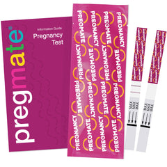 PREGMATE strips with simple instructions for quick at-home use.