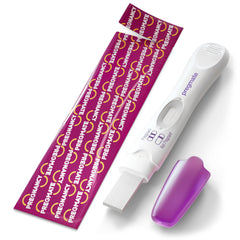 Pregmate midstream test cap and ergonomic handle for mess-free use.
