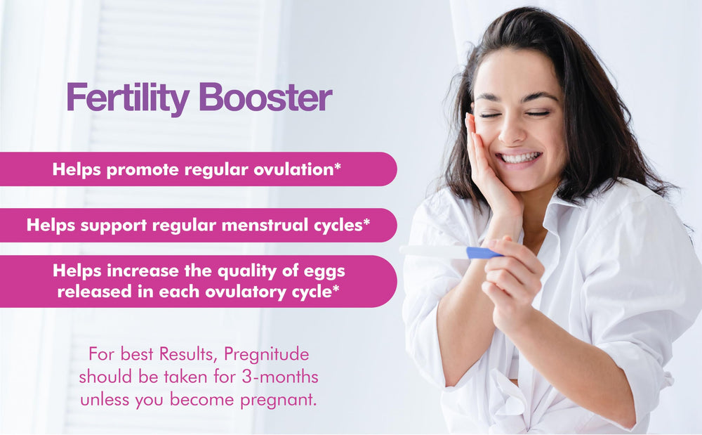 Pregnitude gluten-free label indicating dietary suitability.