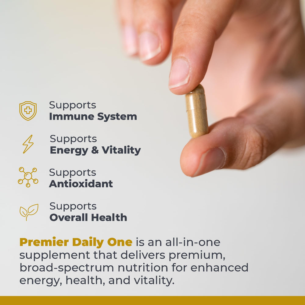 Premier Daily One beta glucan from cordyceps capsule close-up