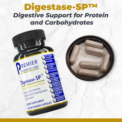 Digestase-SP bottle side view with label highlighting beta-glucanase and hemicellulase
