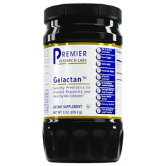 Premier Research Labs Galactan powder bottle with scoop for easy daily prebiotic use.