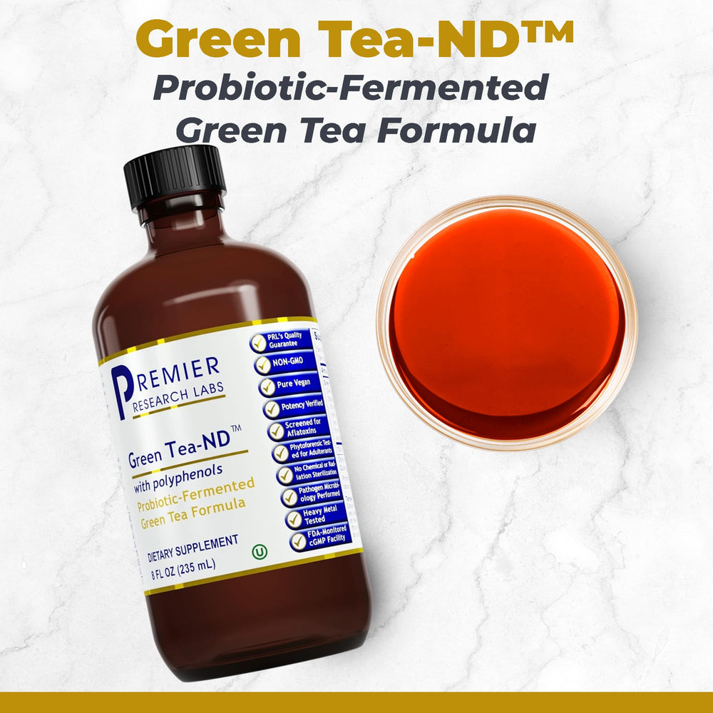 Premier Green Tea-ND drops for easy daily dosing and antioxidant support.