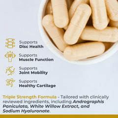 Capsules close-up showing plant-based formula for cartilage support