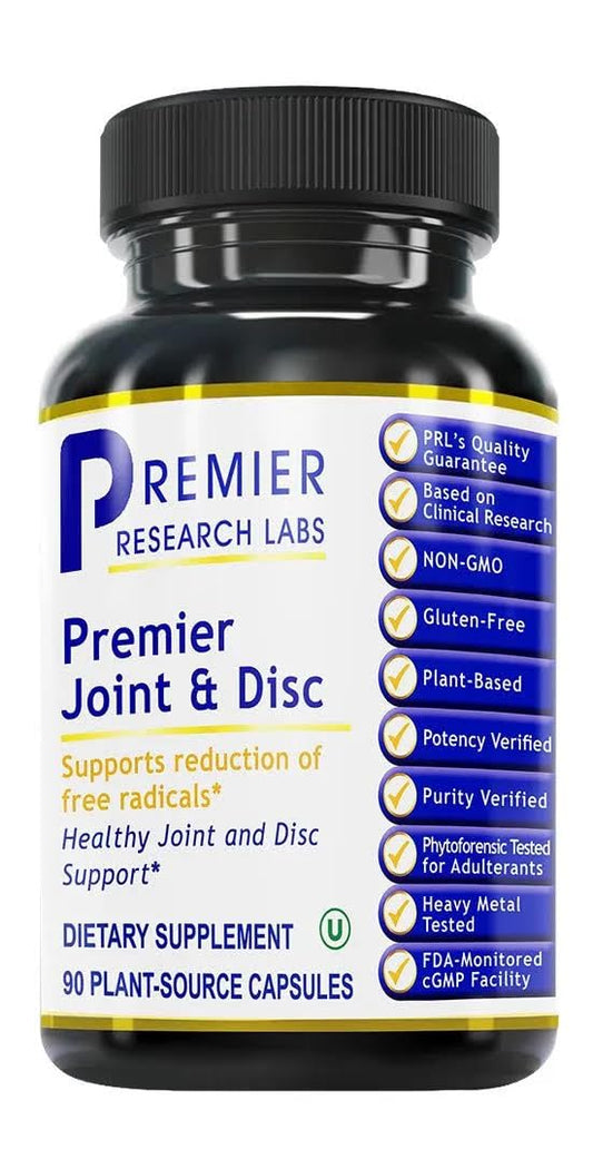 Premier Research Labs Joint & Disc Support bottle promoting daily joint mobility