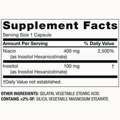 Premium Choice Co niacin capsules; high-potency 500 mg per serving.