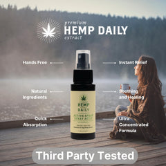Premium Hemp Daily Active Spray menthol cooling for a refreshing skin sensation.