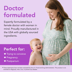 Premom capsules spill demonstrates easy two-capsule daily routine for prenatal care.