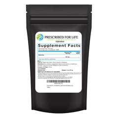 Prescribed For Life adenine powder bottle shows pure formula for daily energy support.