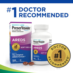 PreserVision AREDS soft gels nutrition panel with vitamins and minerals