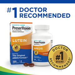 PreserVision dosing label showing morning and evening softgel schedule