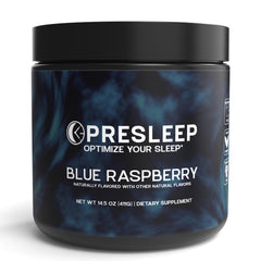 PreSleep bottle with scoop on nightstand for a calm evening routine