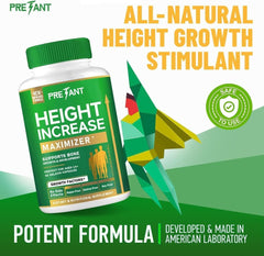 PRETANT Growth Capsules on a shelf conveying a trustworthy height growth supplement.