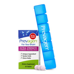 Prevagen Extra Strength mixed berry chewables bottle, convenient daily supplement for routine use