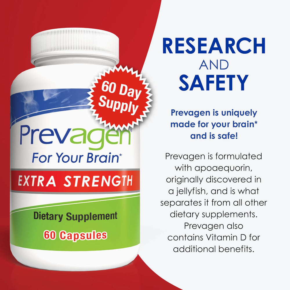 Prevagen Extra Strength packaging shows Transparency app verification for authenticity.