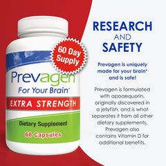 Prevagen Extra Strength packaging shows Transparency app verification for authenticity.
