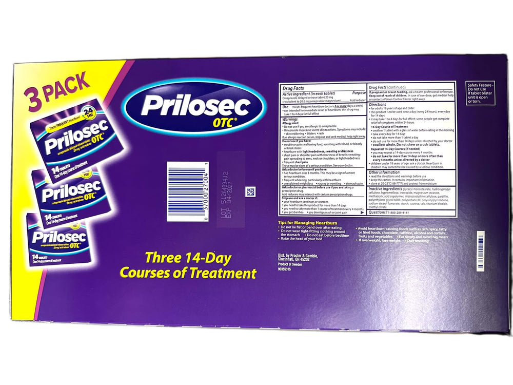 Prilosec OTC tablets ready to take for on-the-go heartburn relief