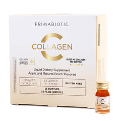 PRIMABIOTIC Liquid Collagen bottle front view, signaling premium skincare support.