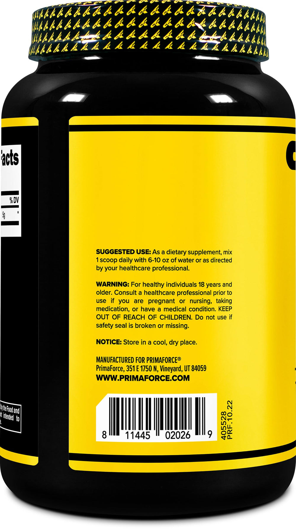 Primaforce L-Glutamine powder mixes smoothly into water.