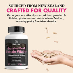 Packaging image of Primal Being Female Vitality in a compact bottle