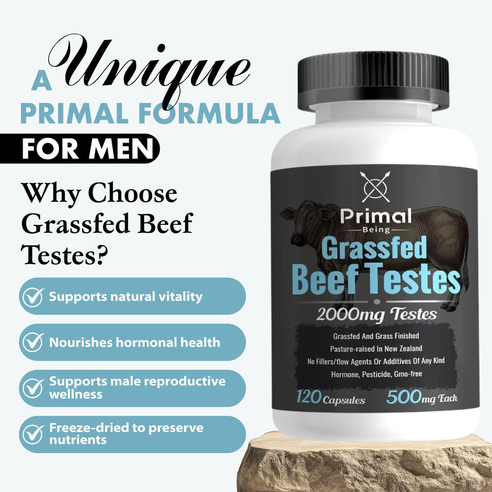 Primal Being GMP-certified facility seal reinforces product safety and testing.