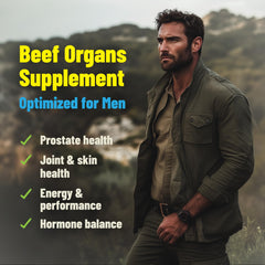 PRIMAL FURY beef organ capsules close-up showing purity and concentration