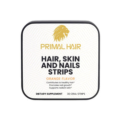 PRIMAL HAIR Biotin Strips travel-friendly 30-strip pack for consistency.