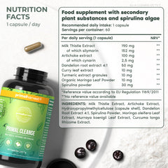 Primal Harvest Full Body Detox label close-up — highlights natural ingredients for wellness.