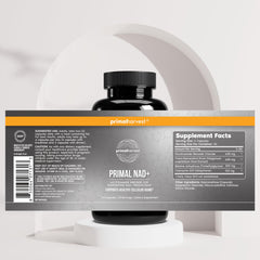 Primal Harvest NAD+ formula: resveratrol and betaine for energy pathways.