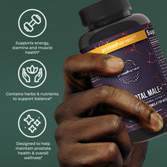 Daily-use scene suggesting a simple routine for consistent energy and mood with Total Male+