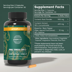 Primal Harvest Turmeric Complex bottle cap showing freshness seal for quality.