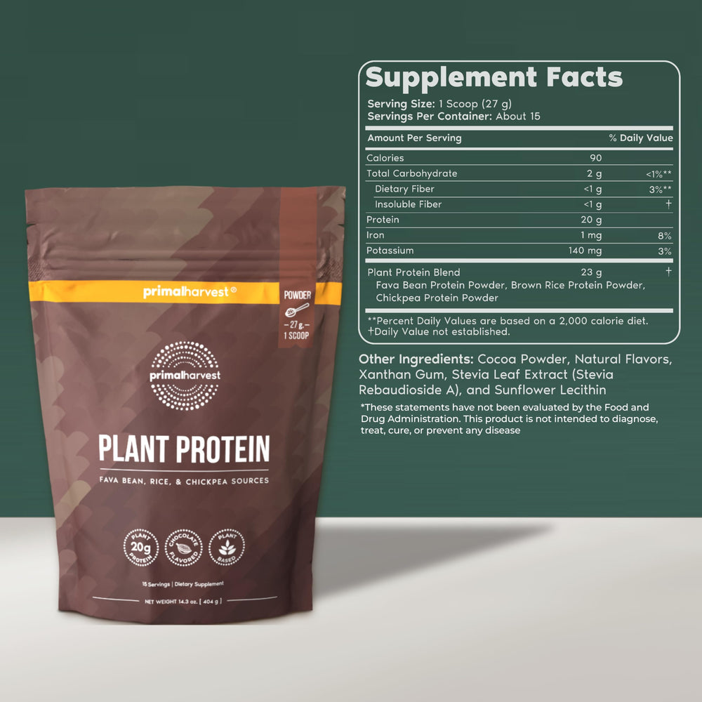 Primal Harvest protein scoop with chocolate powder for quick protein boosts