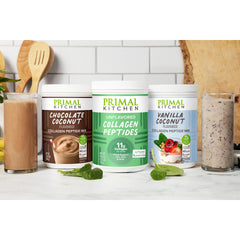 15 oz jar of Primal Kitchen Collagen Fuel ready for daily shakes.