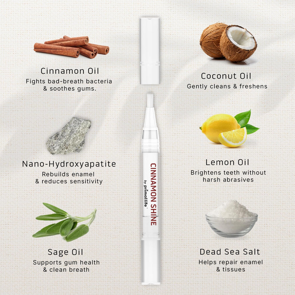 Primal Life Organics Real White Teeth Pen packaging box for easy gifting.
