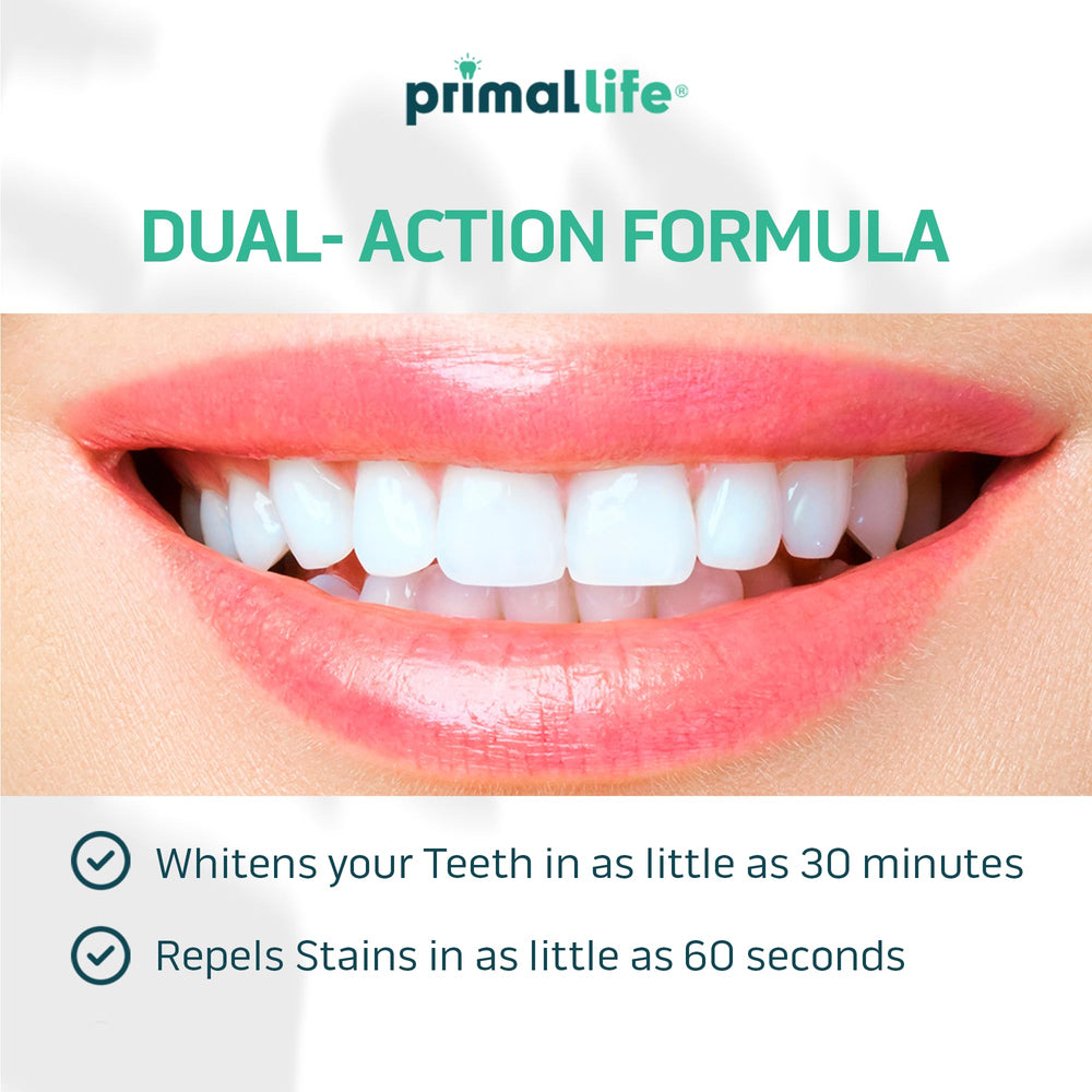 Primal Life Organics Real White Teeth Whitening Pens applying gel to clean teeth