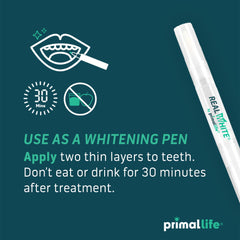 Primal Life Organics Real White Teeth Whitening Pens gel dispense action for travel