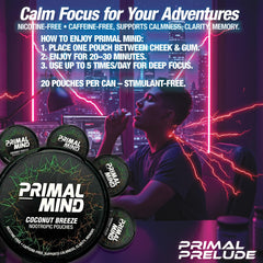 Primal Prelude Nicotine-Free pouch pack ideal for travel and daily routine
