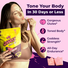 Goddess Creatine Gummies close-up highlighting the clean formula.