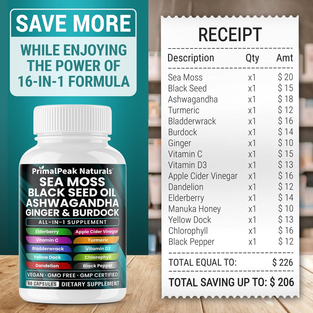 PrimalPeak Naturals bladderwrack capsules beside greens for cardiovascular support possibilities